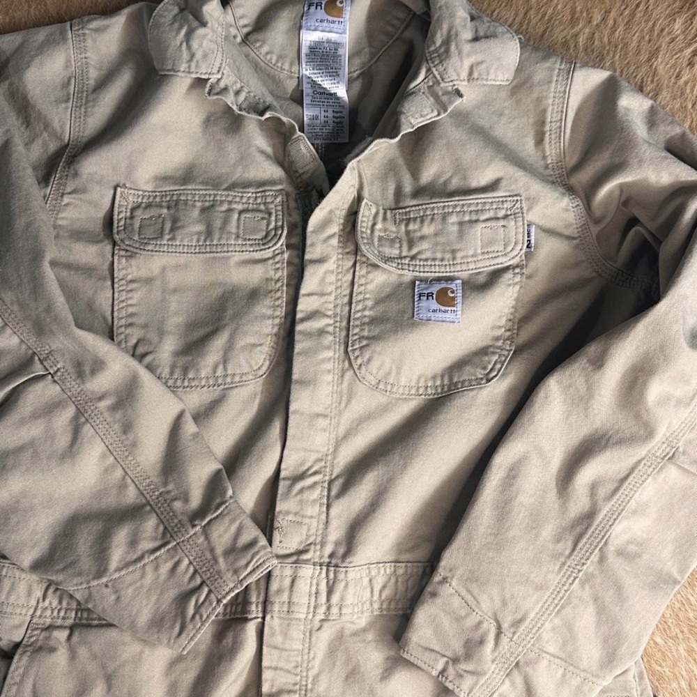 Carhartt Light Tan Coverall with Logo Patch